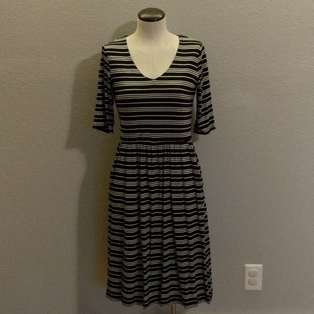 DownEast Black and White Striped Dress
